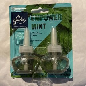 Glade Plug-Ins Scented Oil Air Freshener Refills, Empower Mint, 0.67 oz, 2 Count